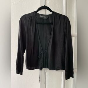 Realisation Par Silk Tie-Front Top